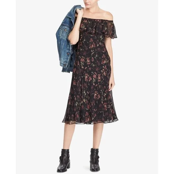 Polo by Ralph Lauren Silk Crepe Floral Dress NWT Size 8‎ - Picture 12 of 12